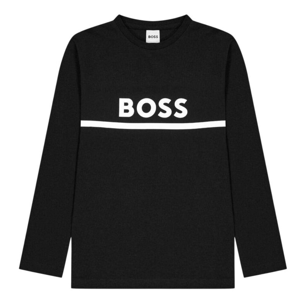 Boss Boys Logo Long-Sleeved T-Shirt / Black